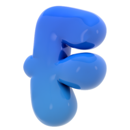 Letra del alfabeto f burbuja  3D Icon
