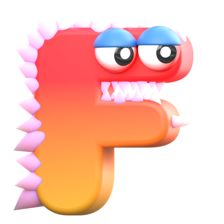 F alfabeto monstruo  3D Icon