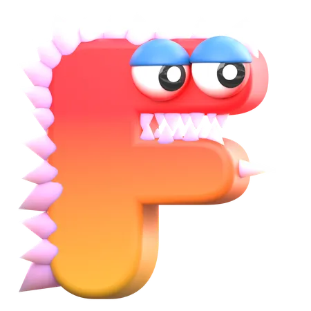 F alfabeto monstruo  3D Icon