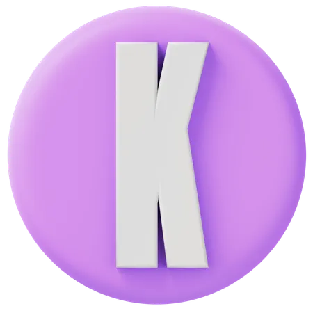 Alfabeto k  3D Icon