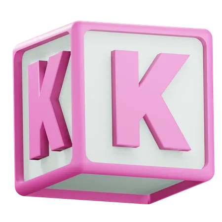 Ilustracion De Bloque De Alfabeto 3 D K 3D Icon
