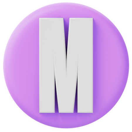 Alfabeto m  3D Icon