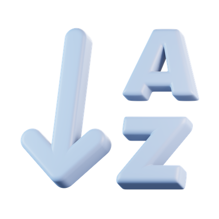 Orden ascendente del alfabeto  3D Icon