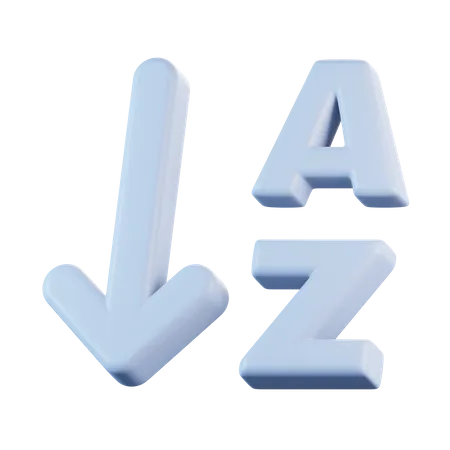 Orden ascendente del alfabeto  3D Icon