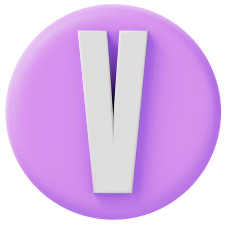 Alfabeto v  3D Icon