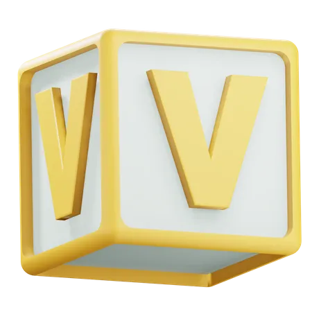 Alfabeto v  3D Icon