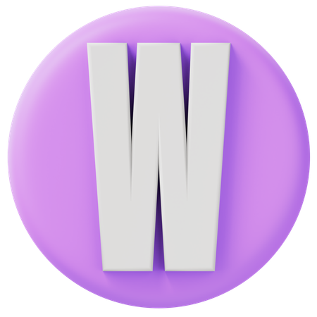 Alfabeto w  3D Icon