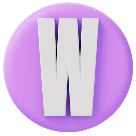 Alfabeto w  3D Icon