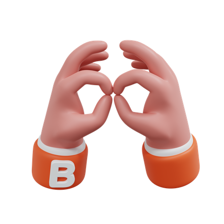 Gesto de alfabetos b  3D Icon