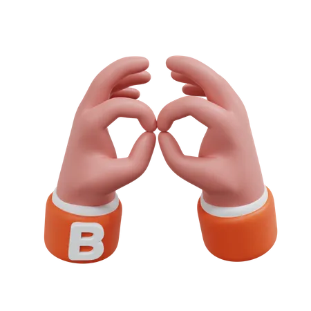 Gesto do alfabeto b  3D Icon