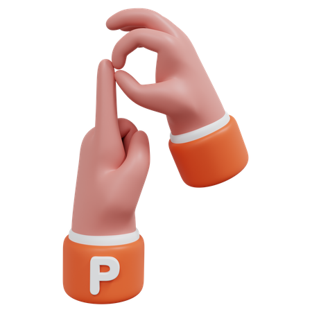 Gesto de alfabetos p  3D Icon