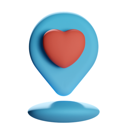Alfinete de localização do coração  3D Icon