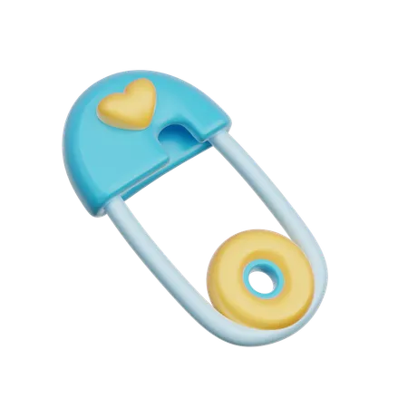 Alfinete de segurança para bebê azul  3D Icon