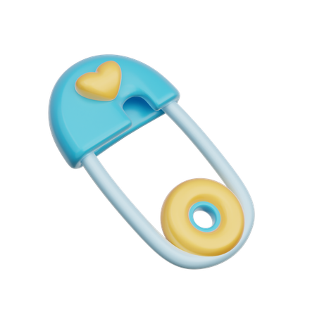 Alfinete de segurança para bebê azul  3D Icon