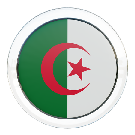 Algeria Flag Glass  3D Icon