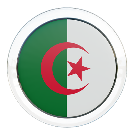 Algeria Flag Glass  3D Illustration