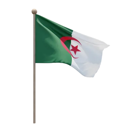 Algeria Flag Pole  3D Flag