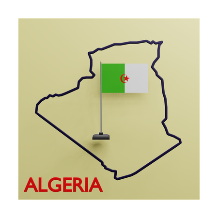 Algeria map  3D Icon