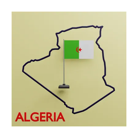 Algeria map  3D Icon