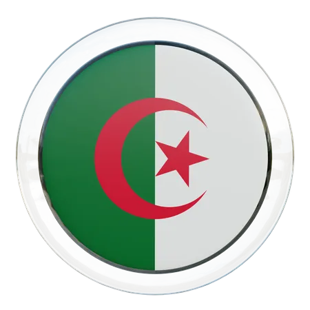 Algeria Round Flag  3D Icon