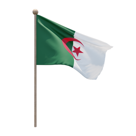 Mât de drapeau algérien  3D Flag
