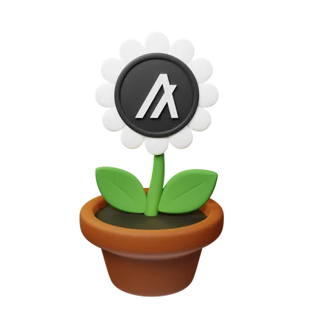 Algo Crypto Plant Pot  3D Icon