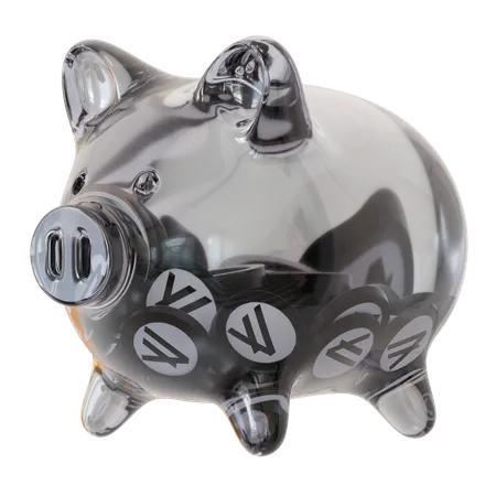 Algorand (ALGO) Clear Glass Piggy Bank  3D Icon