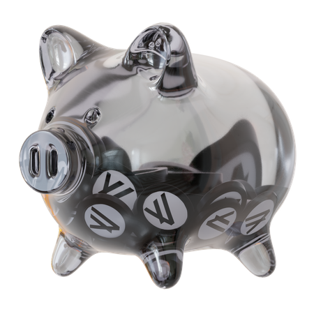 Algorand (ALGO) Clear Glass Piggy Bank 3D Icon