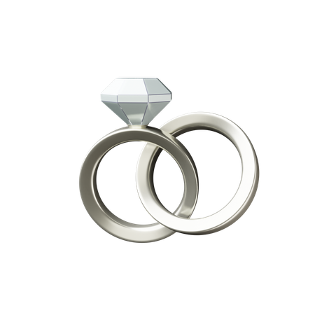 Alianças de casamento prata  3D Icon