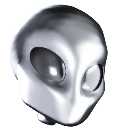 Alien With Silver Color Illustration In 3 D Design 3D Icon