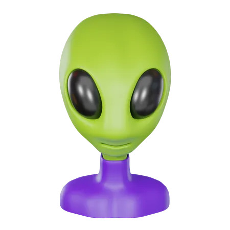 Alien Character In A Purple Uniform Featuring Large Eyes And Sci Fi Aesthetic Perfect For Extraterrestrial And Space Themed Concepts 3 D Render Illustration 3D Icon