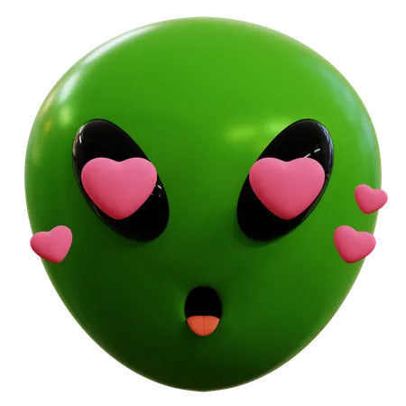 Émoticône d'amour extraterrestre  3D Icon