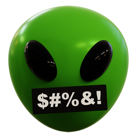 Alien Curse Emoji  3D Icon