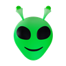 3d alien emoji logo