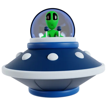 Alien Encounter With Ufo In Space  3D Icon