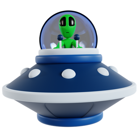 Alien Encounter With Ufo In Space  3D Icon