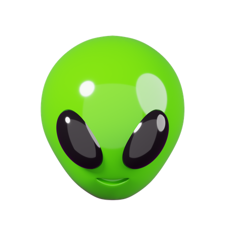 Alien Face Emoji 3D Illustration