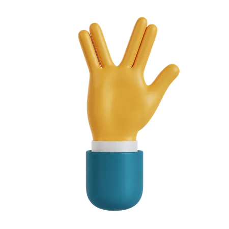 Alien Hand Gesture 3D Illustration
