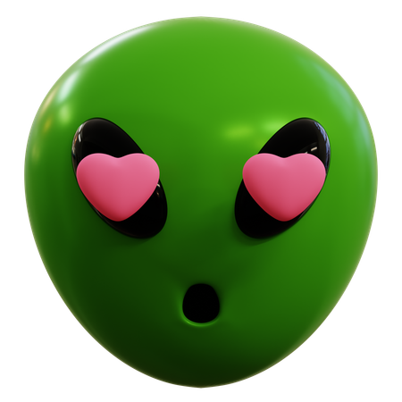 Außerirdischer Liebes-Emoticon  3D Icon