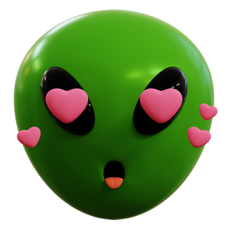 Außerirdischer Liebes-Emoticon  3D Icon