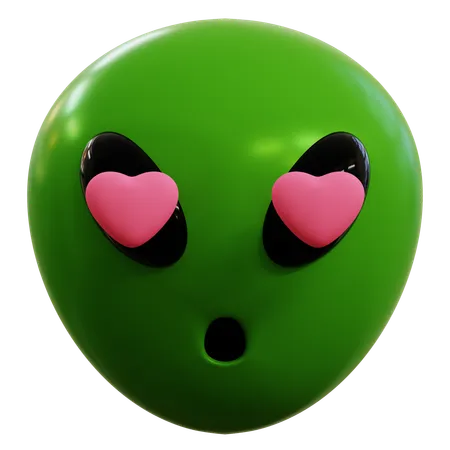 Alien Love Emoticon  3D Icon