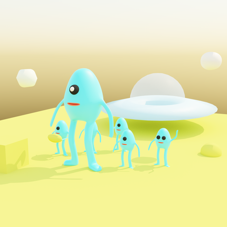 Alienígena de desenho animado  3D Icon