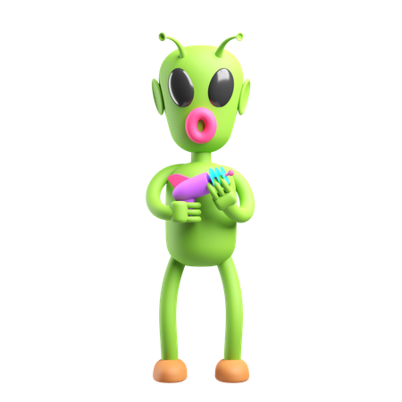 Extraterrestre verde  3D Icon