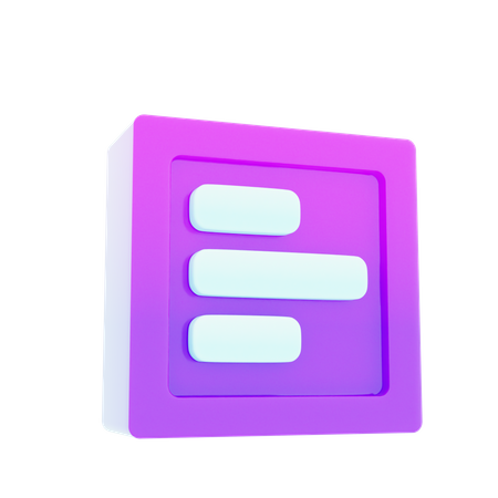 Align Left  3D Icon