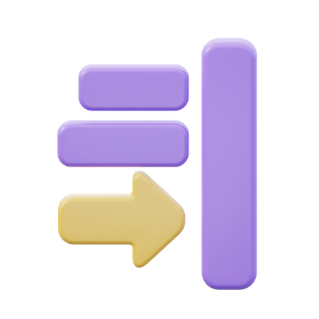 Align Right  3D Icon