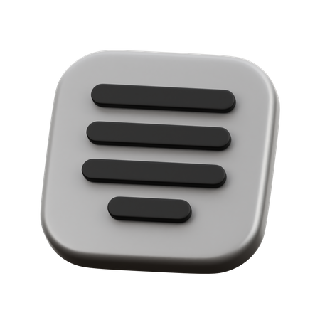 Align Text Center  3D Icon