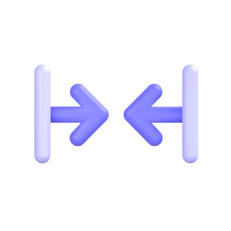 Alignement horizontal  3D Icon