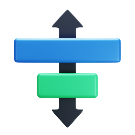 Aligner les centres horizontaux  3D Icon