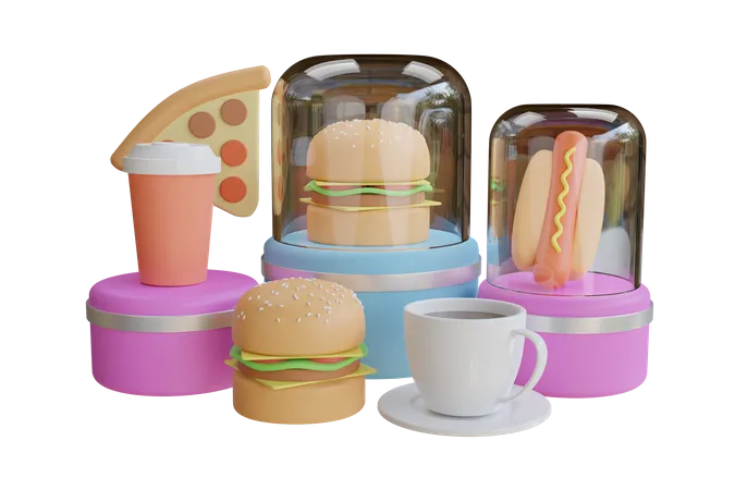 Alimentos y bebidas  3D Illustration