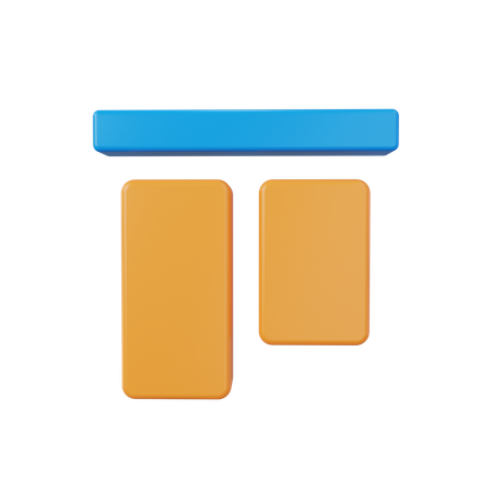Alineación vertical hacia abajo  3D Icon